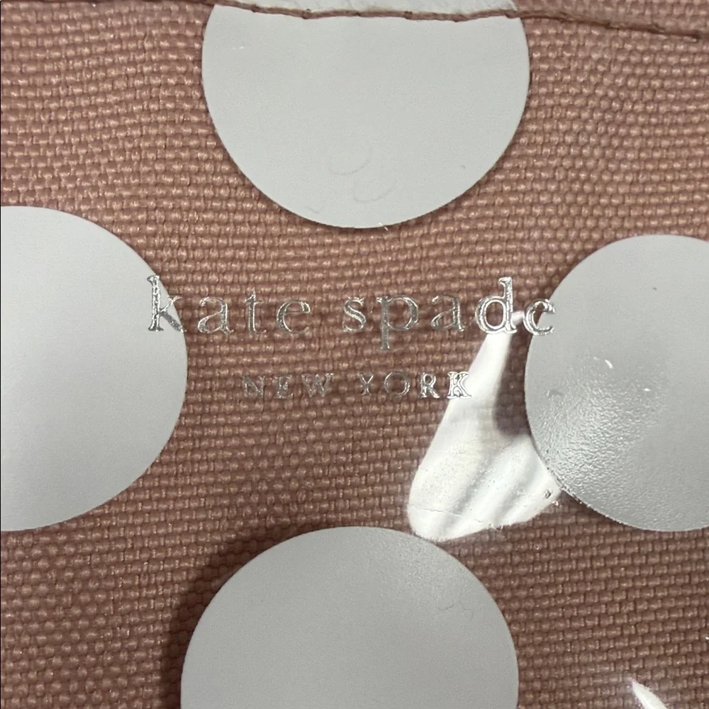 Kate Spade New York CLEAR-COATED Pink w White Jumbo Dot Insulated Lunch Tote Bag